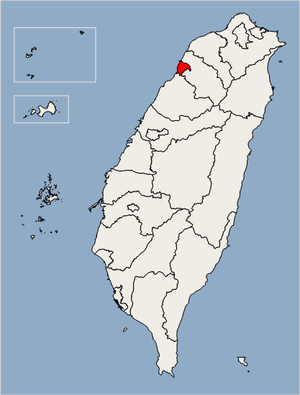 Location of Hsinchu City in Taiwan