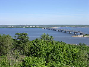The Volga, the longest river in Europe, in Uly...