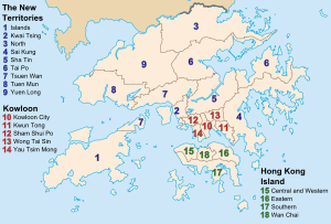 SVG map of Hong Kong's administrative districts.