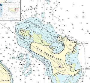 marine chart of Culebrita Island, off Culebra,...