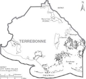 Map of Terrebonne Parish, Louisiana, United St...