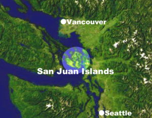 Location of the San Juan Islands