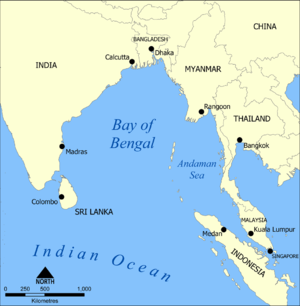 A modern map of the Bay of Bengal, a principal...
