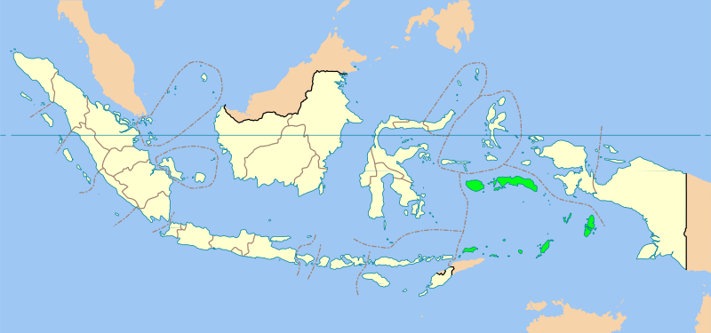 Map of the southern Maluku province, which is ...